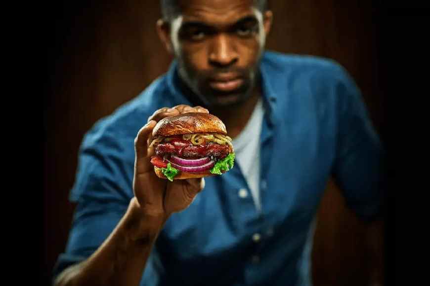  If you ask what's in this burger: Soy, mushroom, wheat protein, plant-based structures and a "mysterious spice mix"...